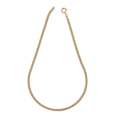 Lot 308 - A curb link chain necklace