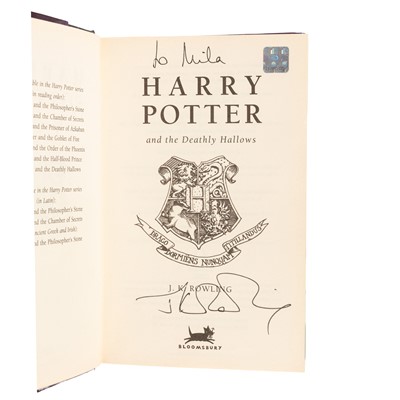 Lot 235 - Rowling Harry Potter and the Deathly Hallows,, inscribed, 2007