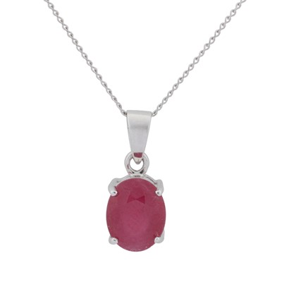 Lot 58 - A ruby pendant necklace