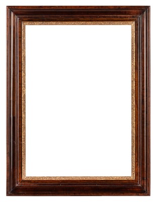 Lot 203 - A Dutch 17th century style polished pearwood cabinet frame with carved and gilded sight