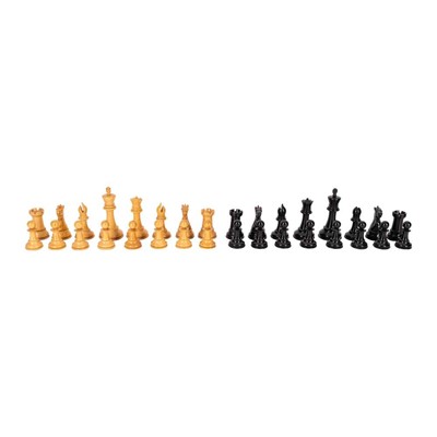 Lot 161 - 19th Century Jacques Staunton chessmen, boxwood and ebony chess set
