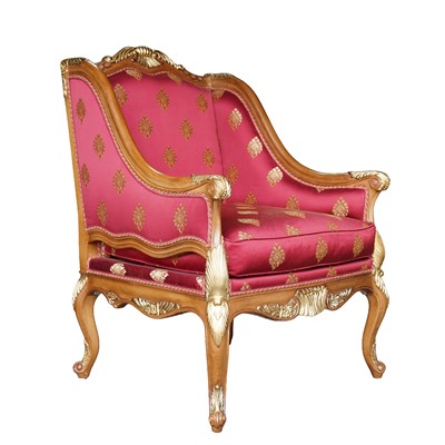 Lot 59 - A French style beechwood and parcel gilt bergère