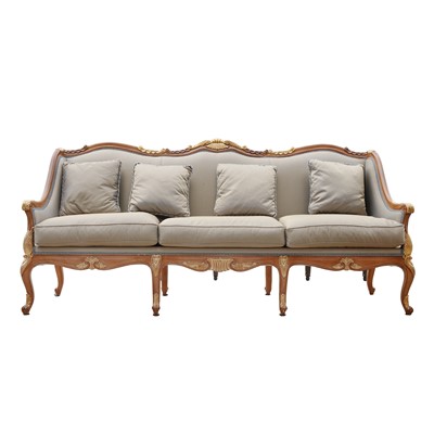 Lot 58 - A Louis XV style giltwood and beech canapé