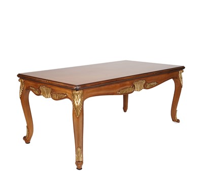 Lot 57 - A Louis XV style beech and parcel gilt coffee table