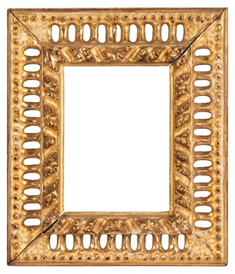 Lot 202 - Three Florentine style, carved, pierced and gilded frames