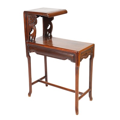 Lot 202 - A Chinese rosewood two-tier side table