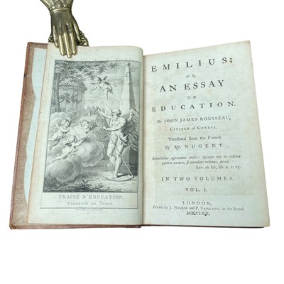 Lot 5 - Rousseau, John James [Jean Jacques] Emilius; or, An Essay On Education, First edition in English