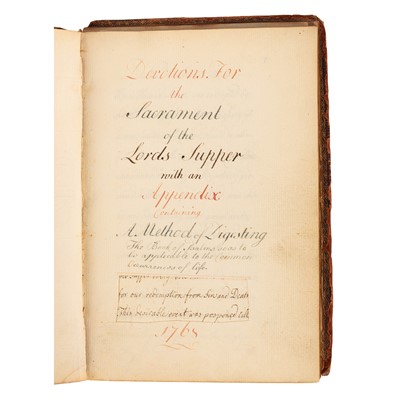 Lot 13 - Religion. Psalms. Devotions. Original Mss. 1765