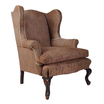 Lot 15 - A George II style wing armchair
