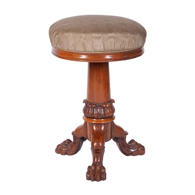 Lot 12 - An early Victorian revolving piano stool