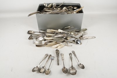 Lot 341 - Sterling silver teaspoons, decorative jam...