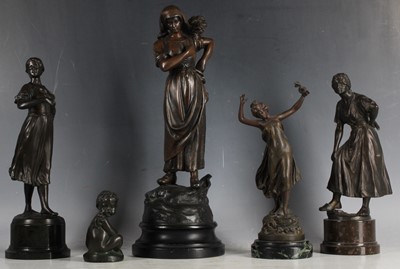 Lot 16 - A Victorian spelter figure of a standing...