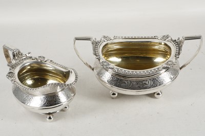 Lot 313 - An antique, George III sterling silver sugar...