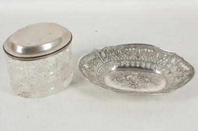 Lot 356 - An antique, Dutch silver topped cut glass tea...