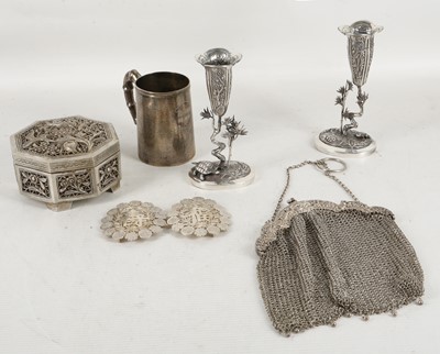 Lot 308 - A collection of Chinese export silver objects...