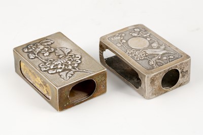 Lot 133 - Two Antique Chinese Export Silver match box...