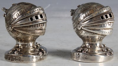 Lot 20 - A pair of Victorian novelty peppers modelled...