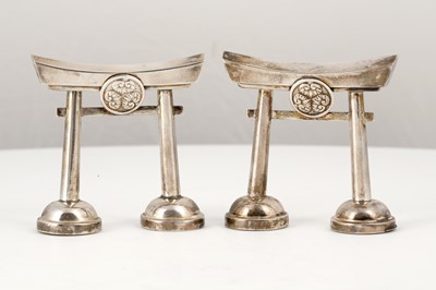 Lot 277 - Pair of vintage Japanese silver novelty salt &...