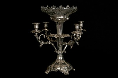 Lot 270 - Large Antique silver plated table centrepiece...