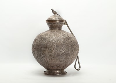 Lot 169 - A massive mid-20th Century Indian Silver flask...