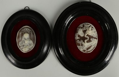 Lot 264 - Two oval framed Neapolitan Cameos - one of the...