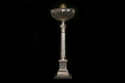 Lot 318 - Antique Victorian Sterling Silver lamp base by...