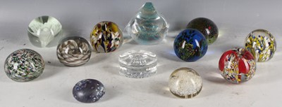 Lot 241 - Twelve contemporary paperweights, floral and...