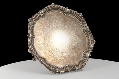 Lot 174 - Antique Victorian Sterling Silver salver /...