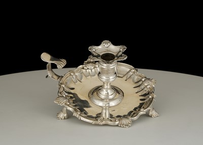 Lot 185 - Antique George II Sterling Silver chamberstick...