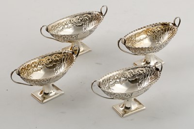 Lot 197 - Four Antique Victorian Sterling Silver salt...