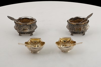 Lot 324 - Pair of Antique Victorian Sterling Silver salt...