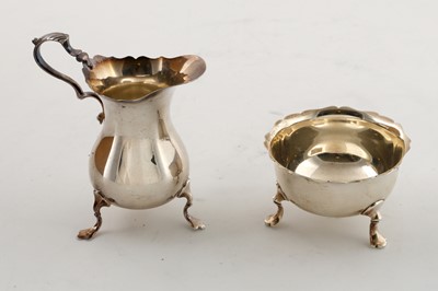 Lot 196 - Antique Sterling Silver cream jug & sugar bowl,...