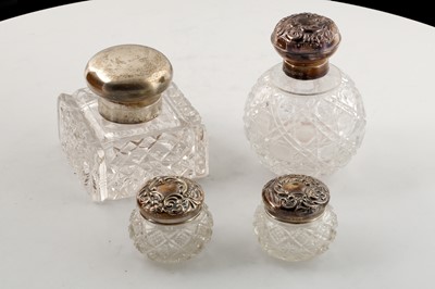 Lot 198 - Antique Edwardian Sterling Silver lidded cut...