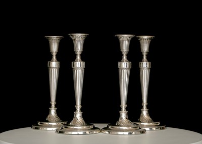 Lot 326 - Set of Four Antique George III Sterling Silver...