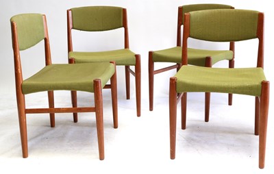 Lot 357 - A SET OF FOUR DANISH 1960's TEAK DINING CHAIRS.