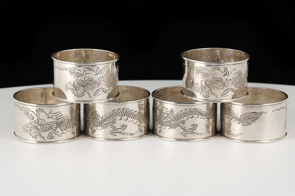 Lot 205 - Set of six Antique Chinese Export Silver...