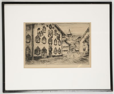 Lot 555 - Paul Geissler, German, 1920's etching /...