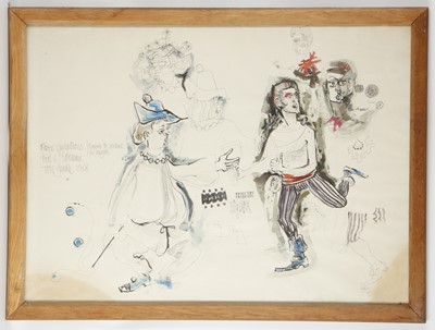 Lot 454 - Tom Gamble (b.1900), a theatrical watercolour...