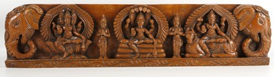 Lot 554 - An Indian wall carving, elephants heads...