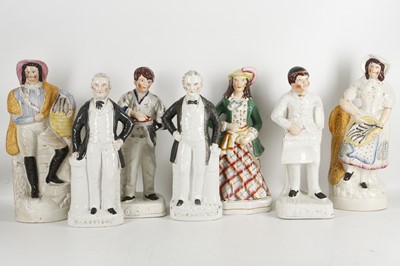 Lot 544 - Staffordshire flat-backs and figurines; Jenny...