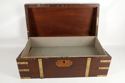 Lot 521 - A 19th century campaign writing box, brass...