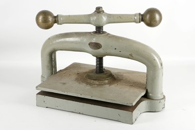 Lot 522 - A cast iron book press, Patrick Ritchie of...