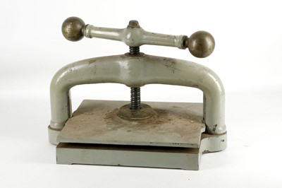 Lot 522 - A cast iron book press, Patrick Ritchie of...