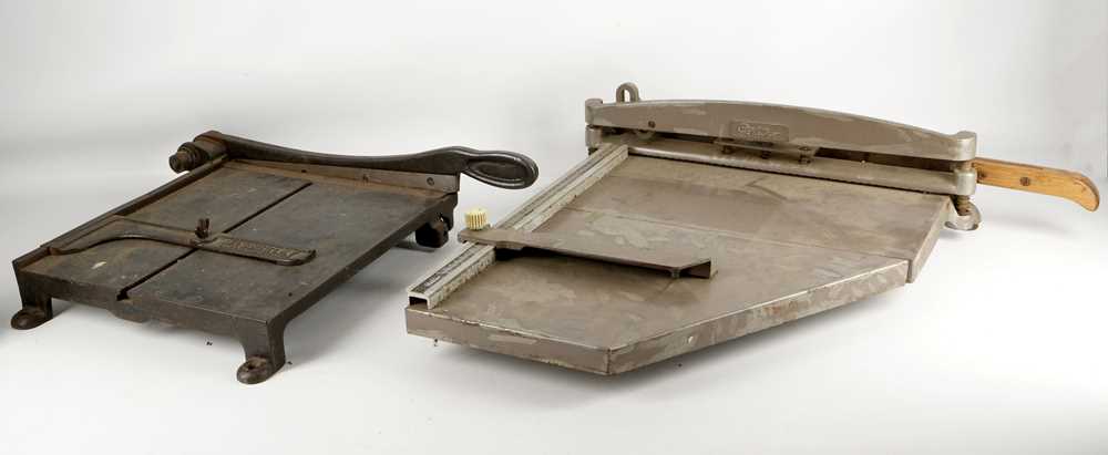 Lot 525 - A Masseeley cast iron and steel guillotine, 34....