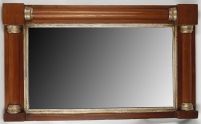 Lot 822 - A 19th century Empire style overmantle mirror,...