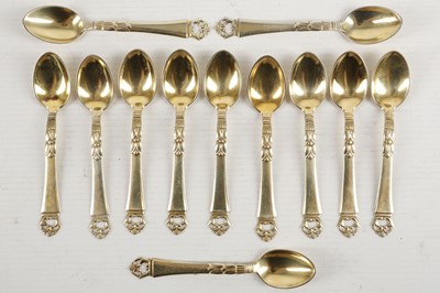 Lot 6A - A set of twelve Scandinavian silver gilt...