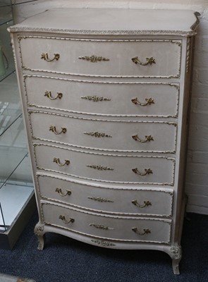 Lot 802 - A pair of French style cream painted...