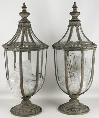 Lot 654 - A pair of reproduction galvanised metal table...