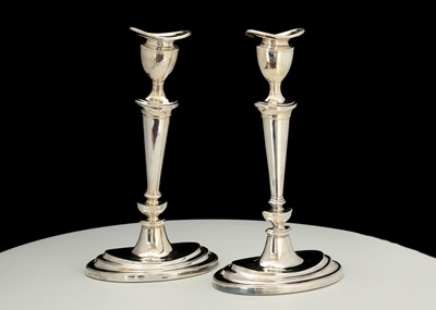Lot 118 - Pair of Vintage Sterling Silver candlesticks...