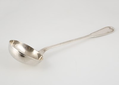 Lot 85 - Antique 19th Century Belgian Silver soup ladle...